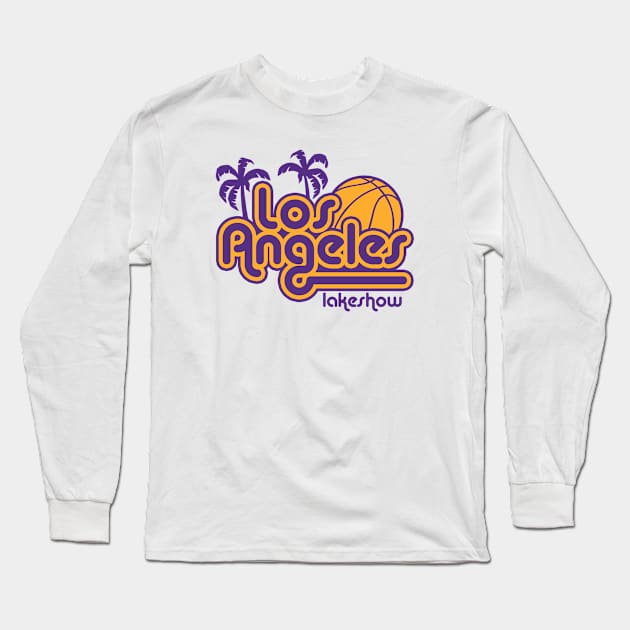 Los Angeles Lakeshow - White Long Sleeve T-Shirt by KFig21